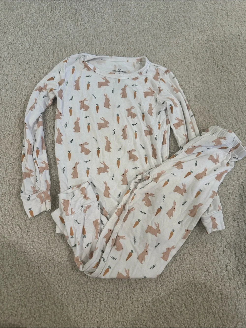 Baby Pajama Set - Teddy Bear & Firetruck Prints, White & Red READ DESCRIPTION